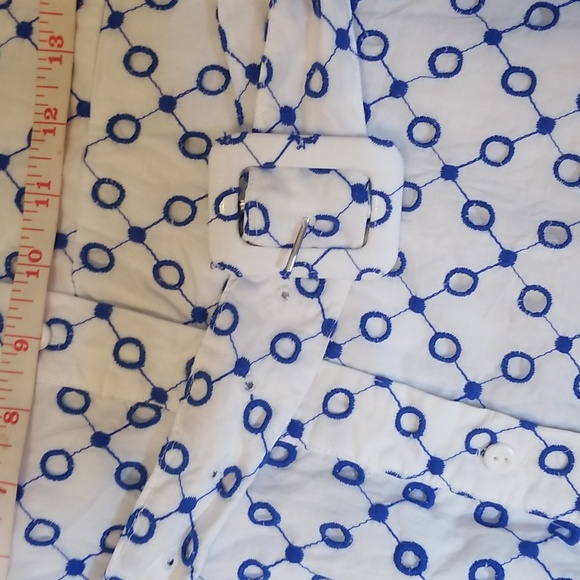 Alexis Dot Tulip Short Sleeve Blue White Embroidered Mini Dress - Picture 14 of 16